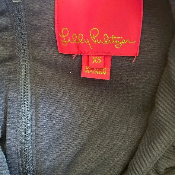 Lilly Pulitzer Tisbury Knit V-Neck Sleeveless Ruffle Detail Sheath Dress navy - Picture 7 of 9